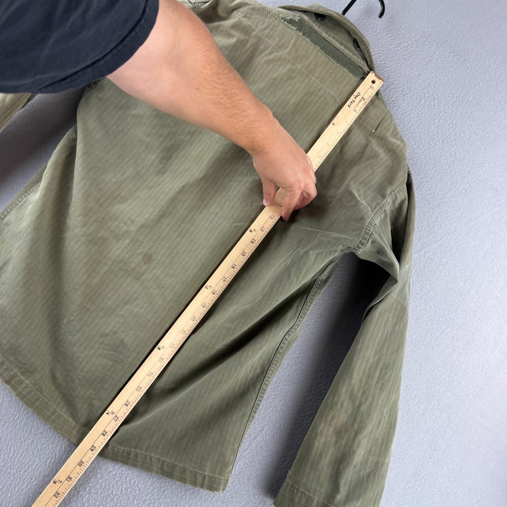 40s HBT Jacket Coat Mens Fits Medium 22x29" M-43 WWII Green 13 Star Buttons - Picture 14 of 16